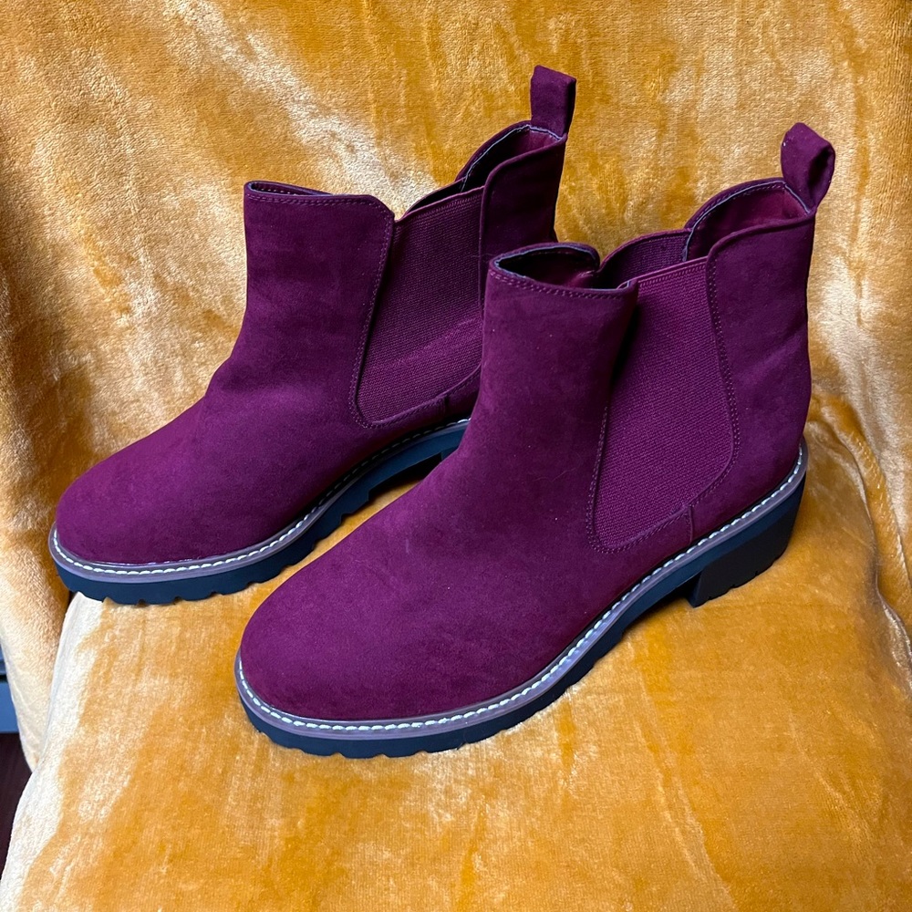 Purple Suede Fashion Boots